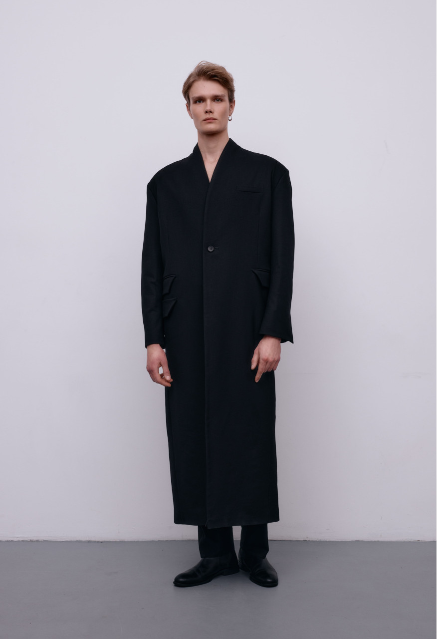 Flagman extra long black jacket for him