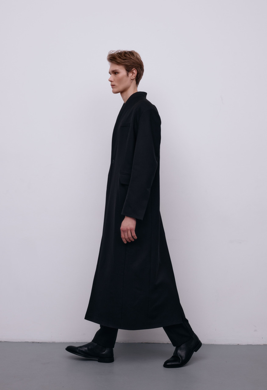 Flagman extra long black jacket for him