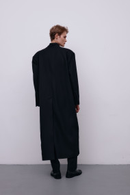 Flagman extra long black jacket for him