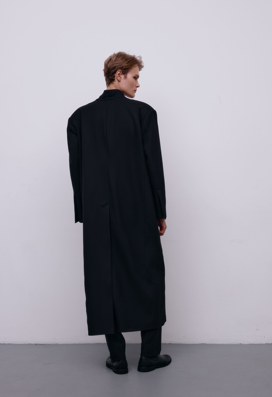 Flagman extra long black jacket for him