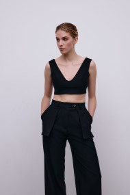 Flagman v-neck black top 