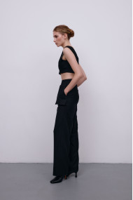 Flagman wide leg black trousers for her