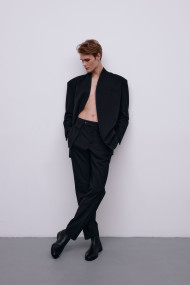 Flagman wide leg black trousers for him