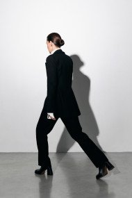 Pants from accented waist suit