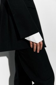 Pants from accented waist suit