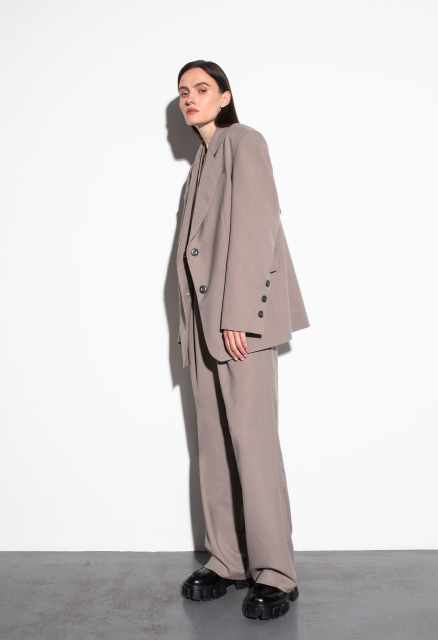 Wide leg grey trousers