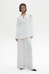 Wide leg milky trousers for her