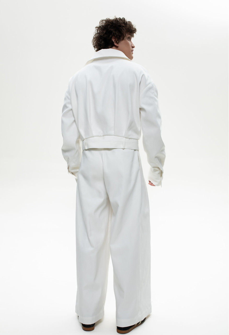 Milky denim trousers for him