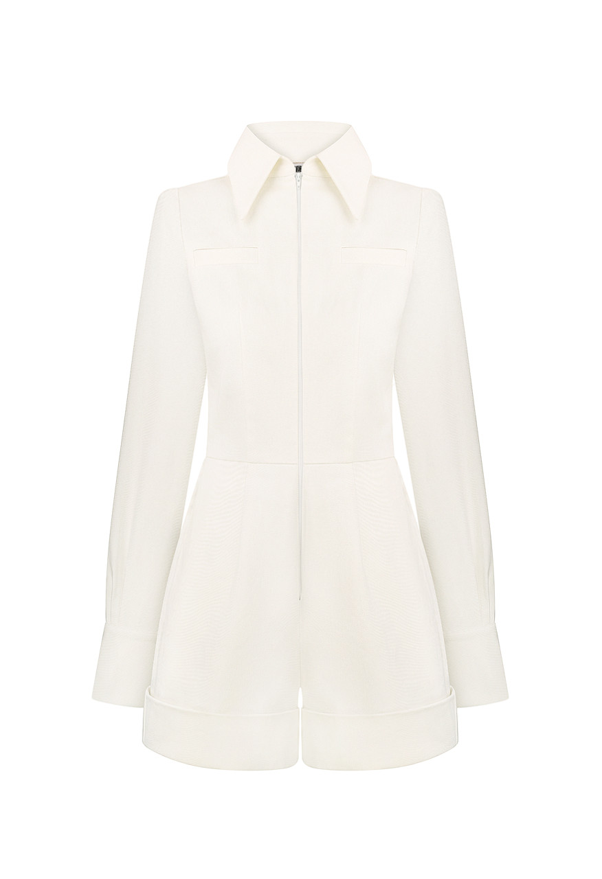 White denim jumpsuit