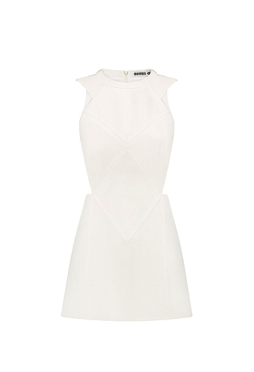 White denim mini dress