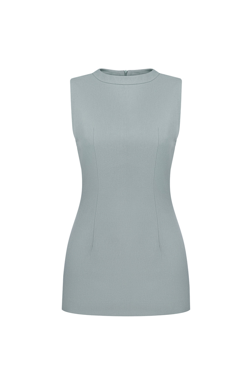 Blue denim mini dress