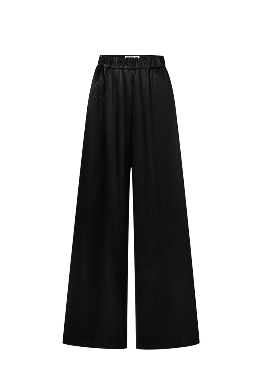 Black flow lyocell trousers 