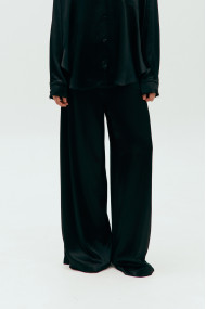 Black flow lyocell trousers 