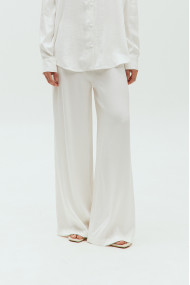 White flow lyocell trousers 
