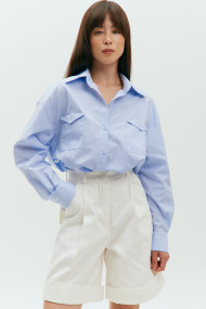 White denim line bermuda