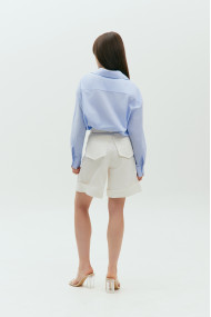 White denim line bermuda
