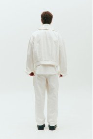 White denim trousers