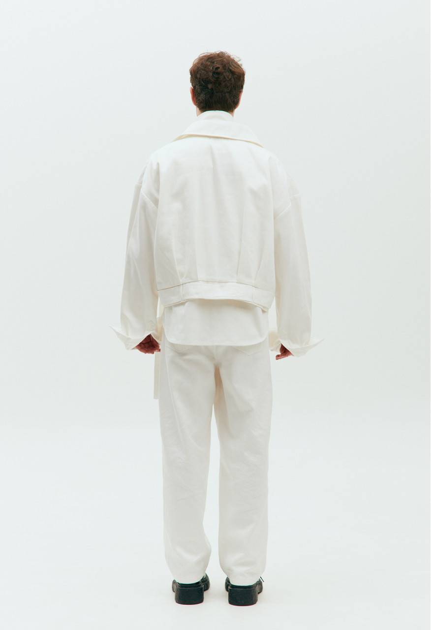 White denim trousers