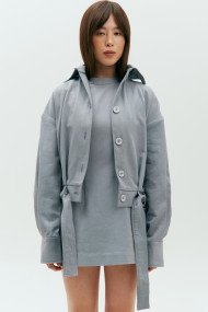 Mist denim bomber
