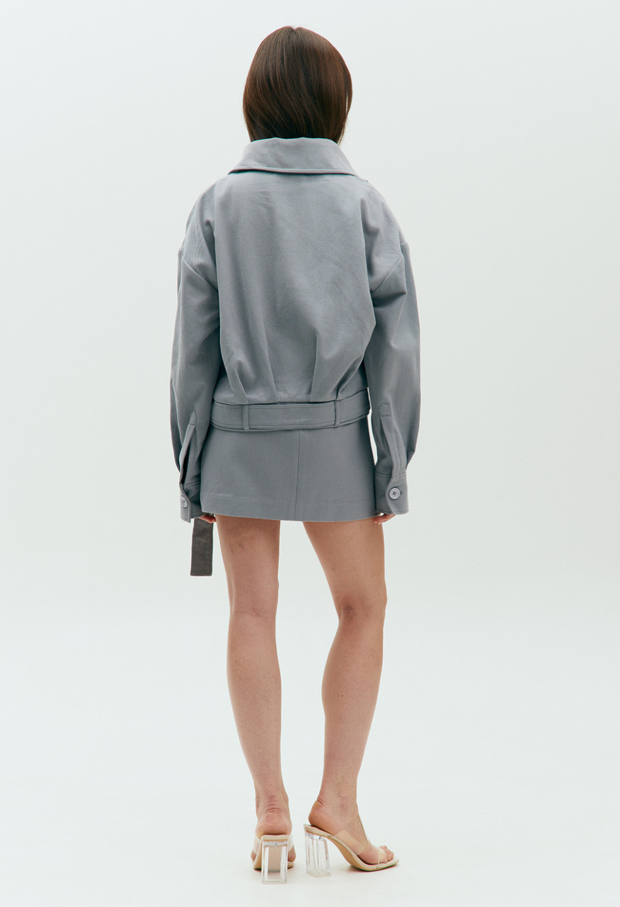 Mist denim bomber
