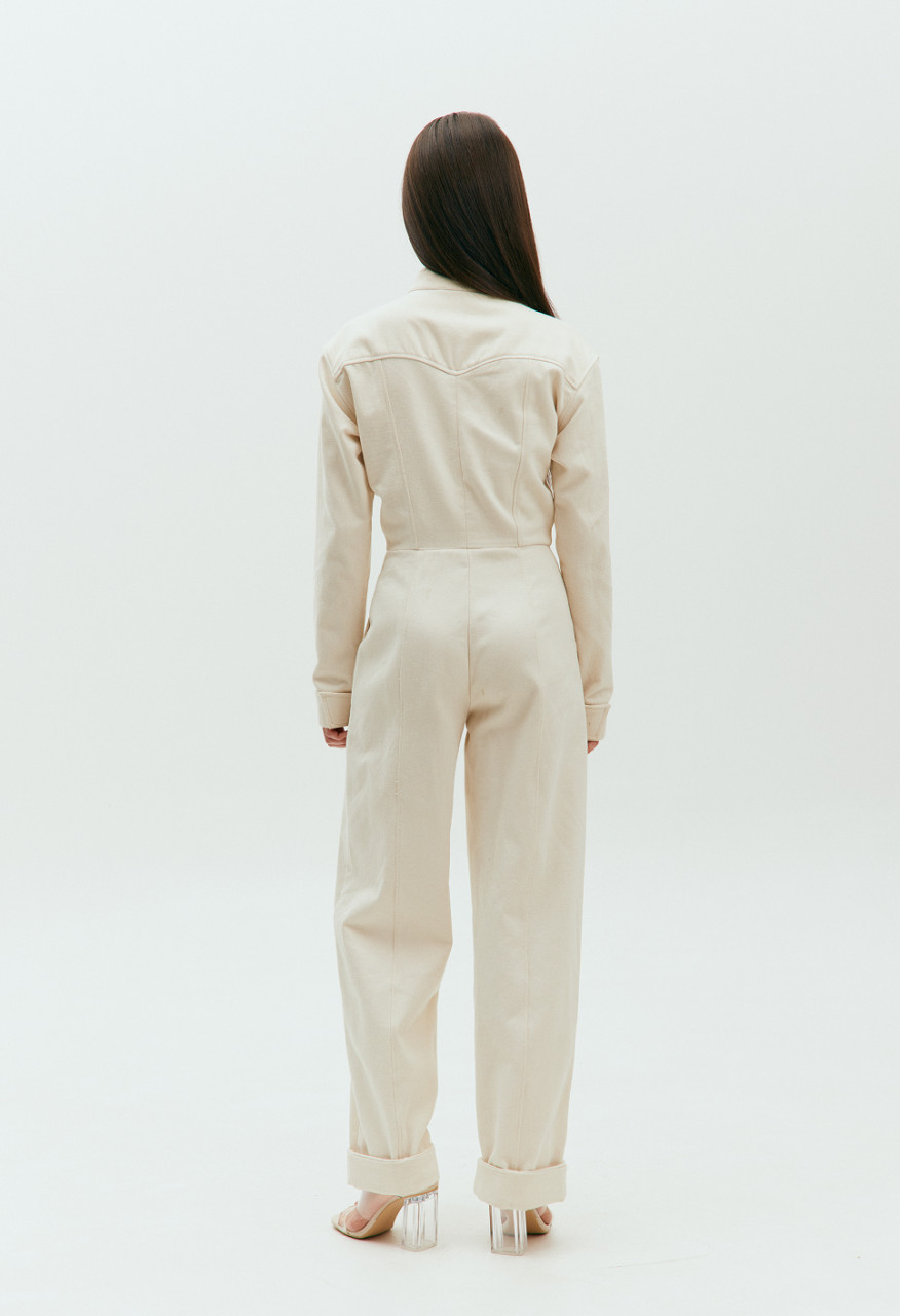 Melange structure jumpsuit