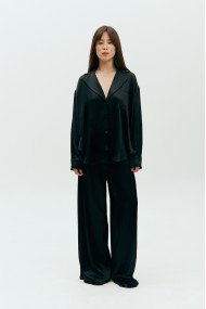 Black flow lyocell trousers 