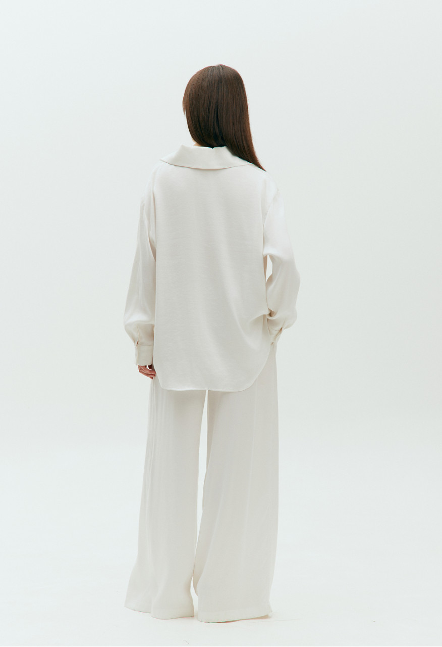 White flow lyocell shirt