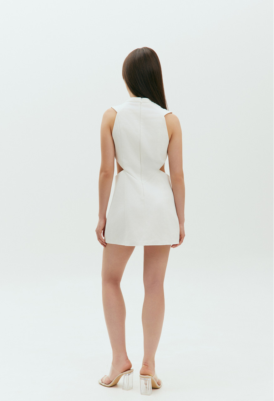 White denim mini dress