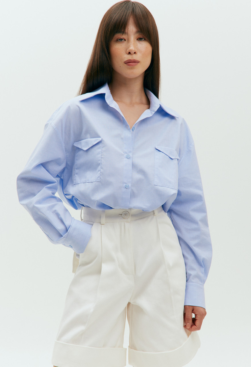 WHITE DENIM LINE BERMUDA