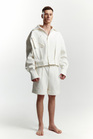  Milky monologue denim shorts for him