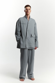Aura gray-blue denim shirt