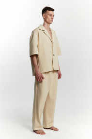 Beige soft command denim shirt