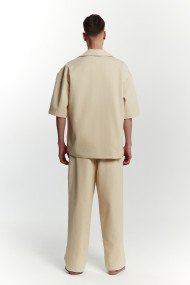 Beige soft command denim shirt