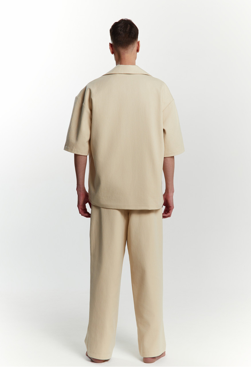 Beige soft command denim pants