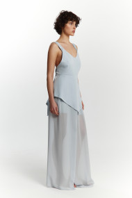 Blue weightless sheer maxi skirt