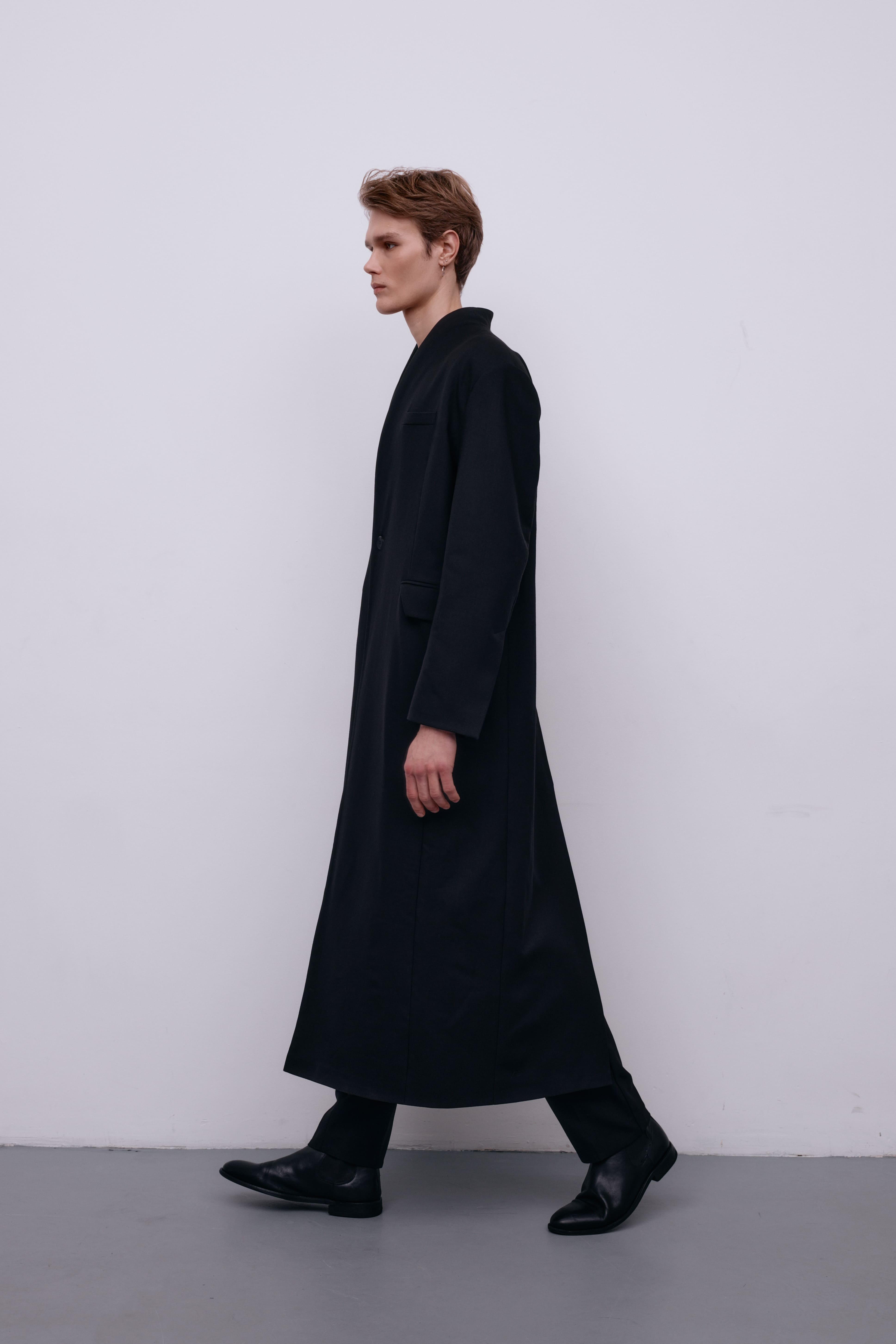 Flagman extra long black jacket for him