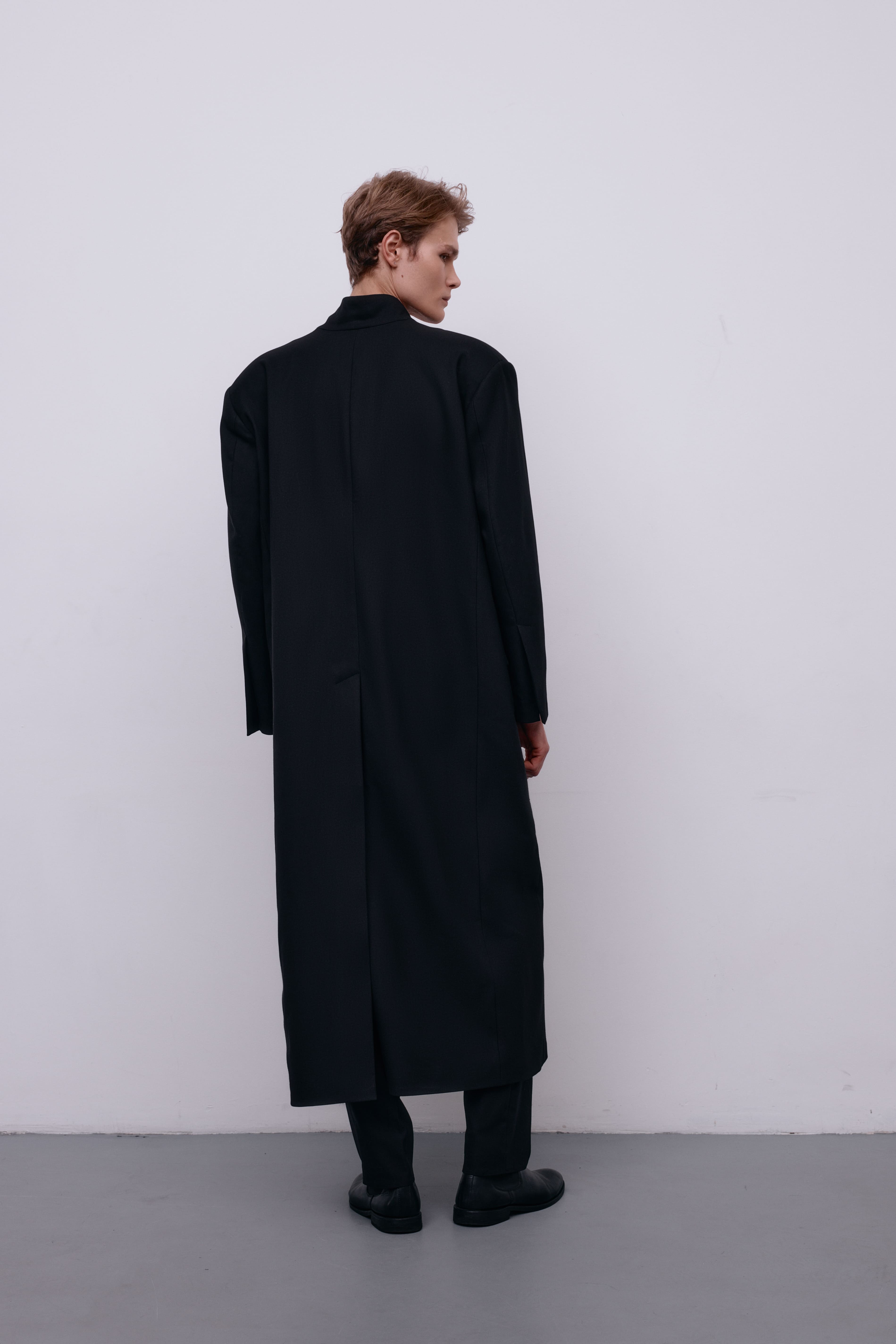 Flagman extra long black jacket for him