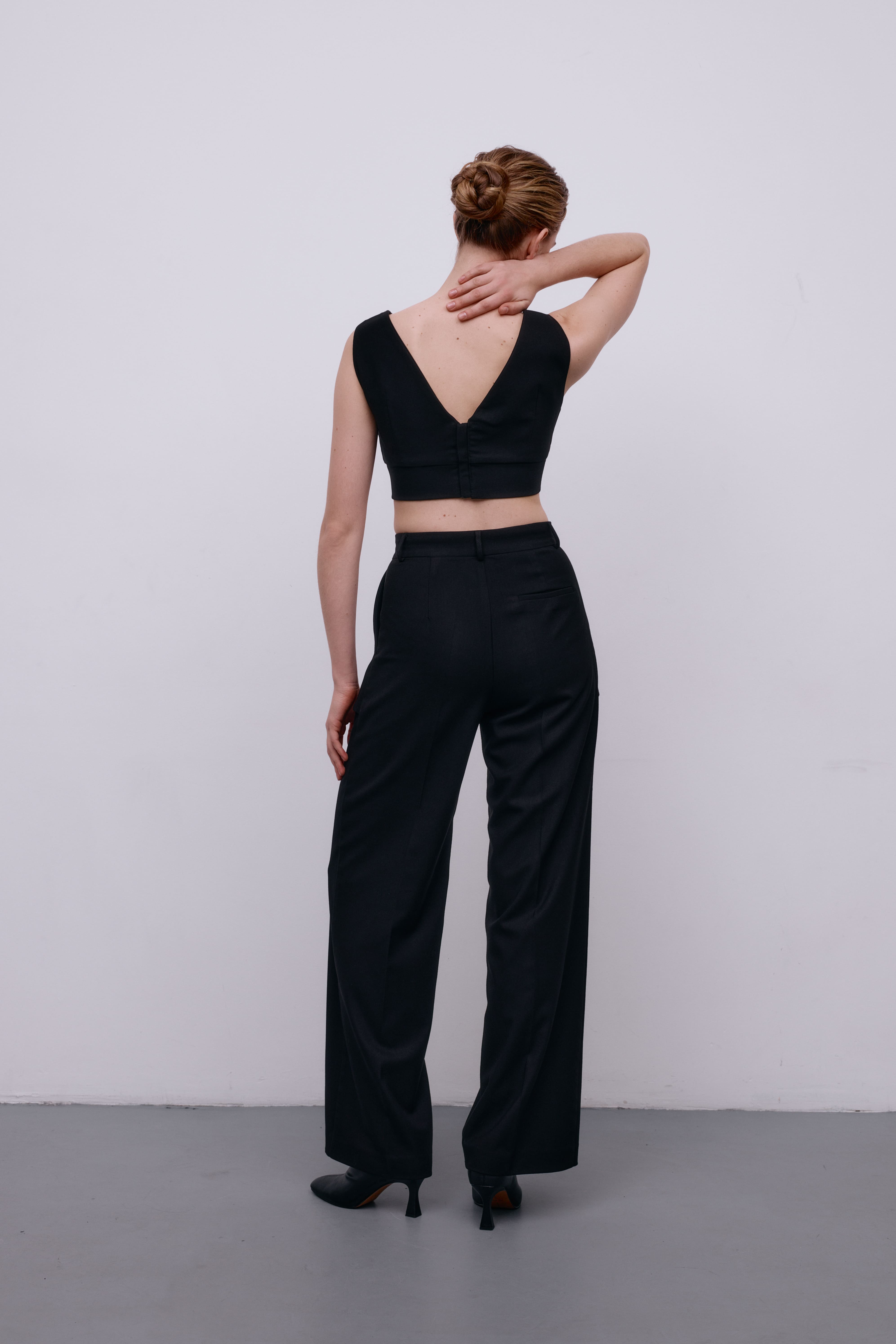 Flagman v-neck black top 