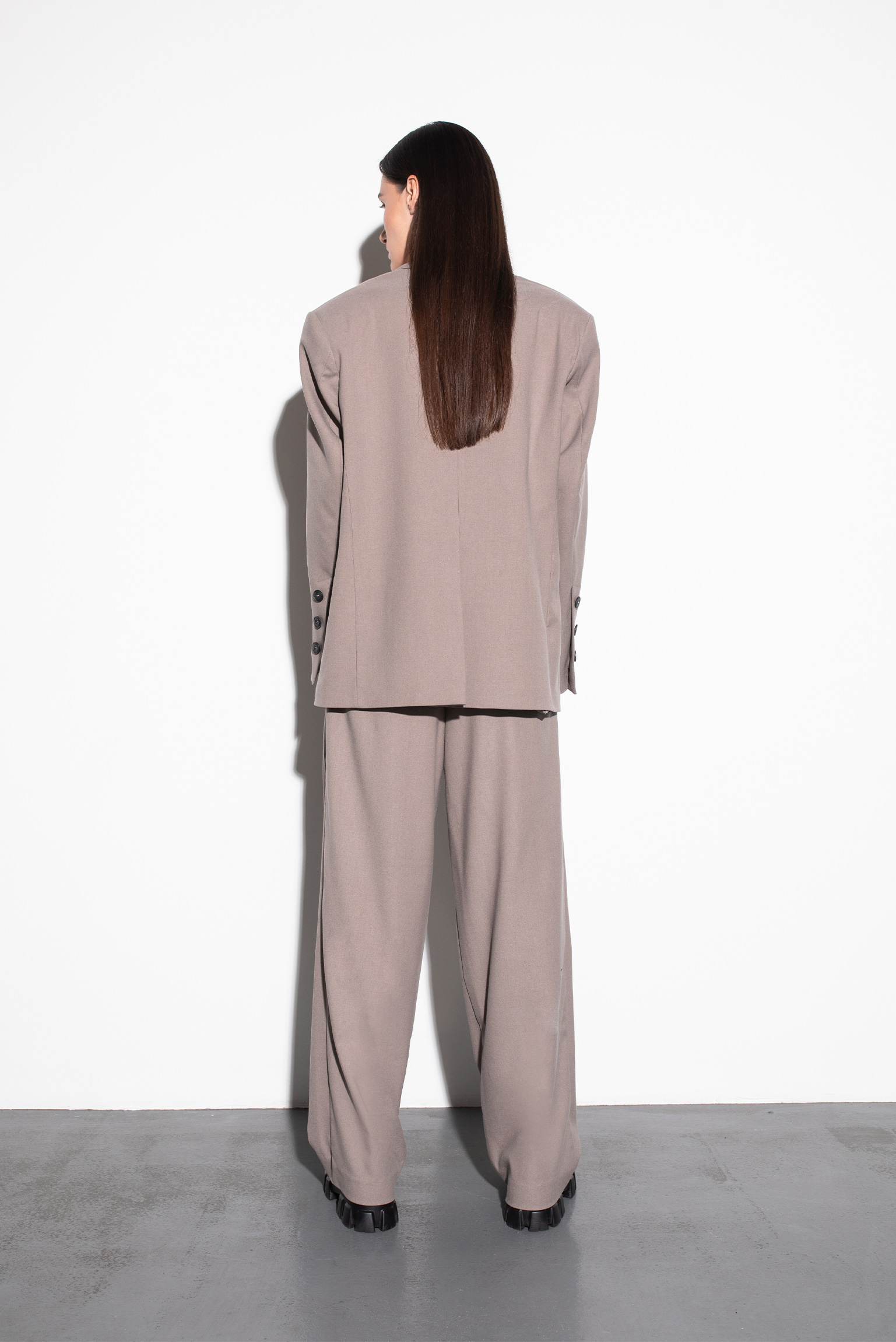 Wide leg grey trousers