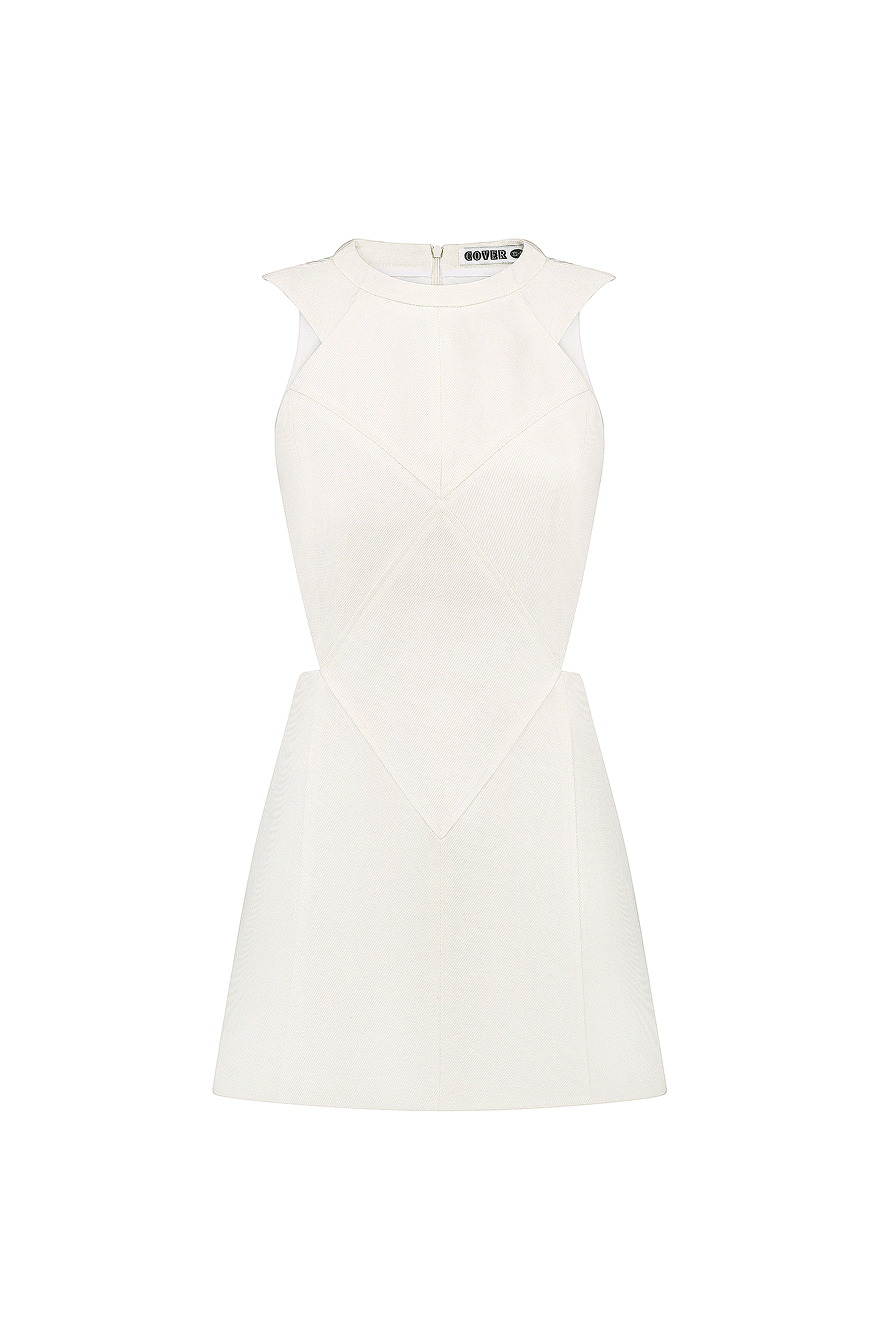 White denim mini dress