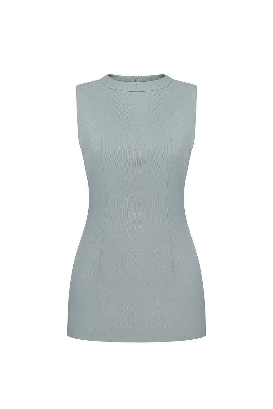 Blue denim mini dress