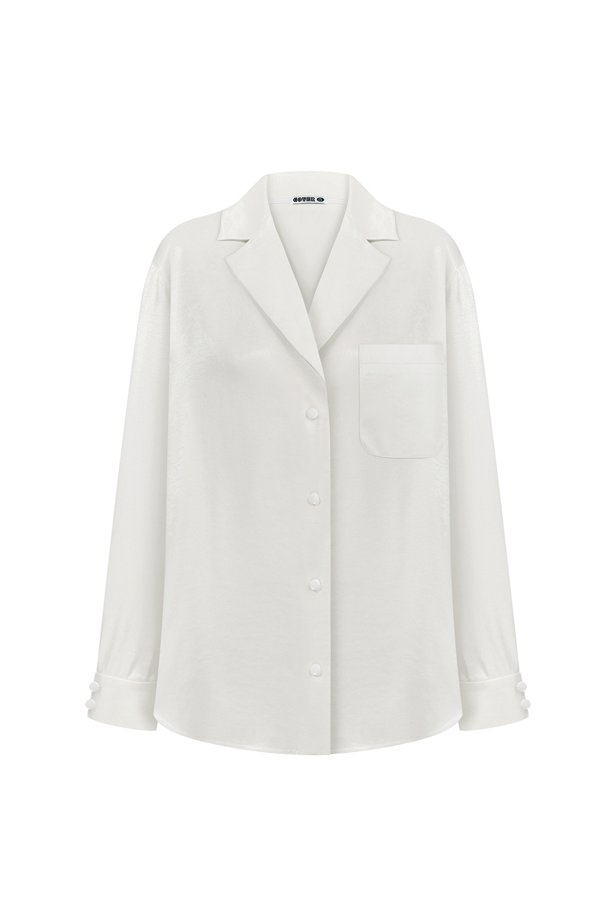 White flow lyocell shirt