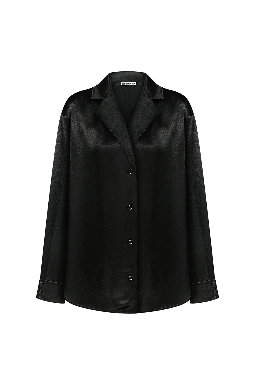 Black flow lyocell shirt