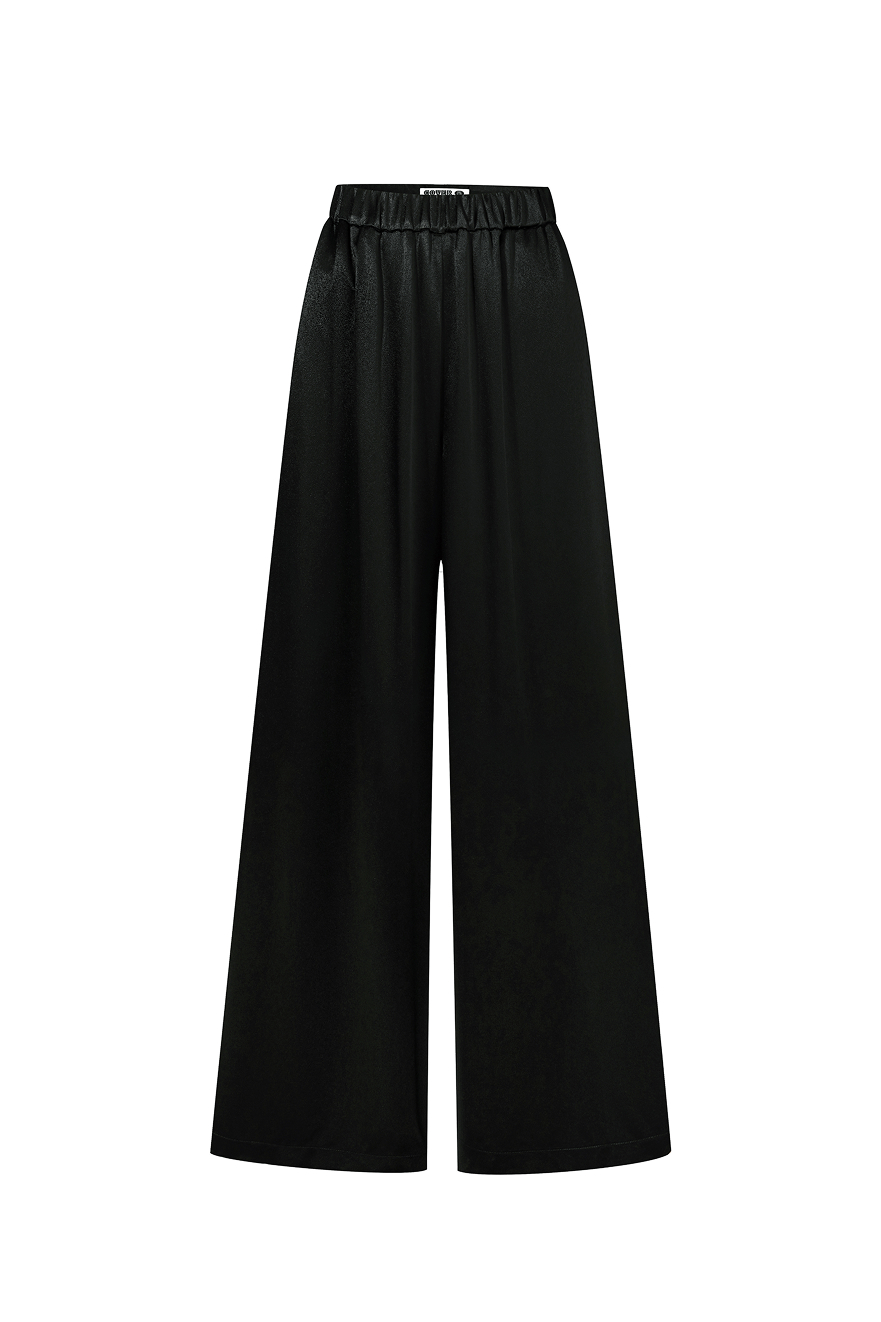 Black flow lyocell trousers 