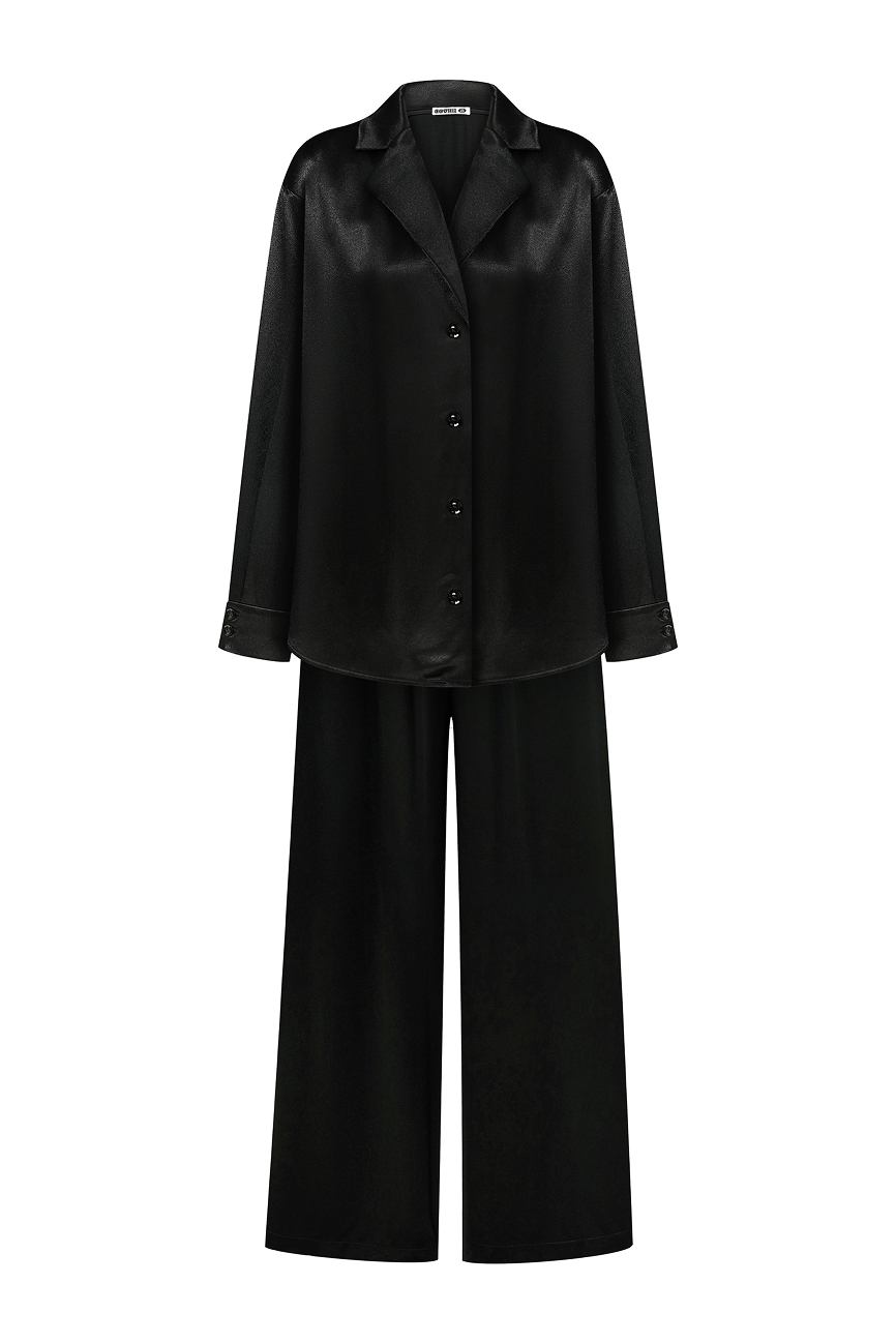 Black flow lyocell suit