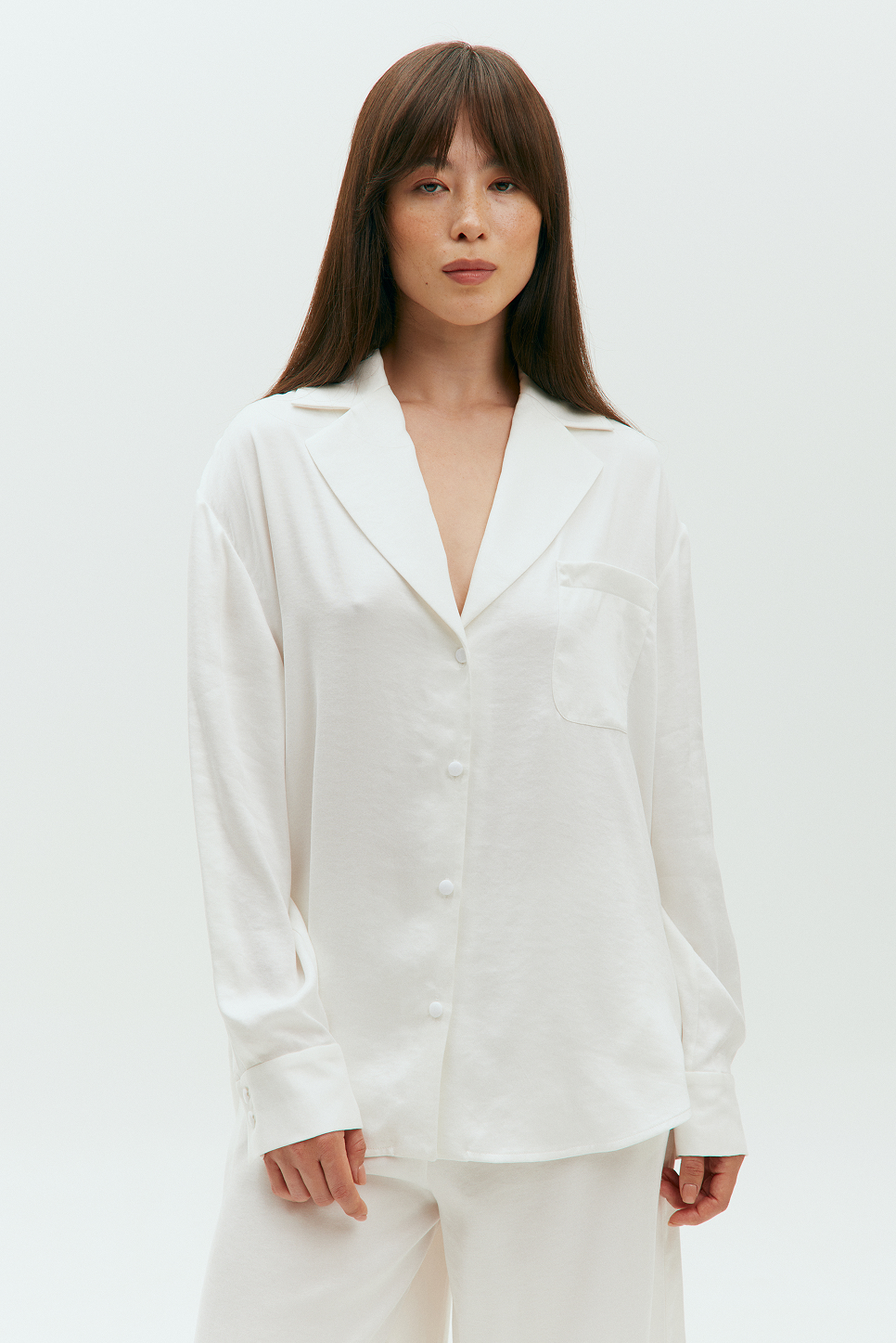 White flow lyocell shirt