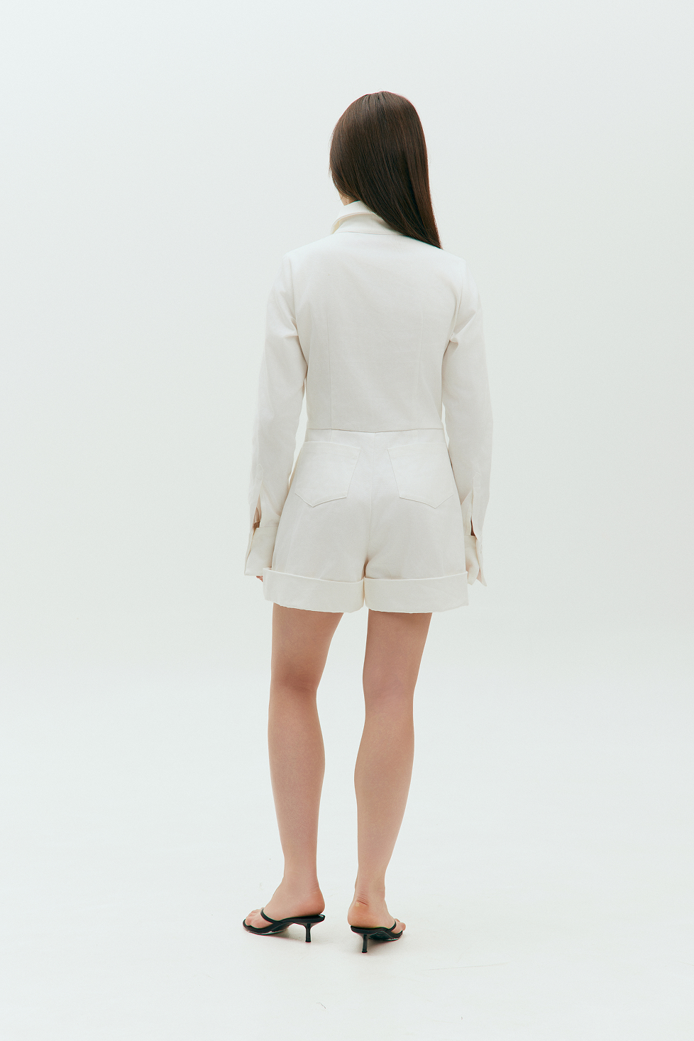 White denim jumpsuit