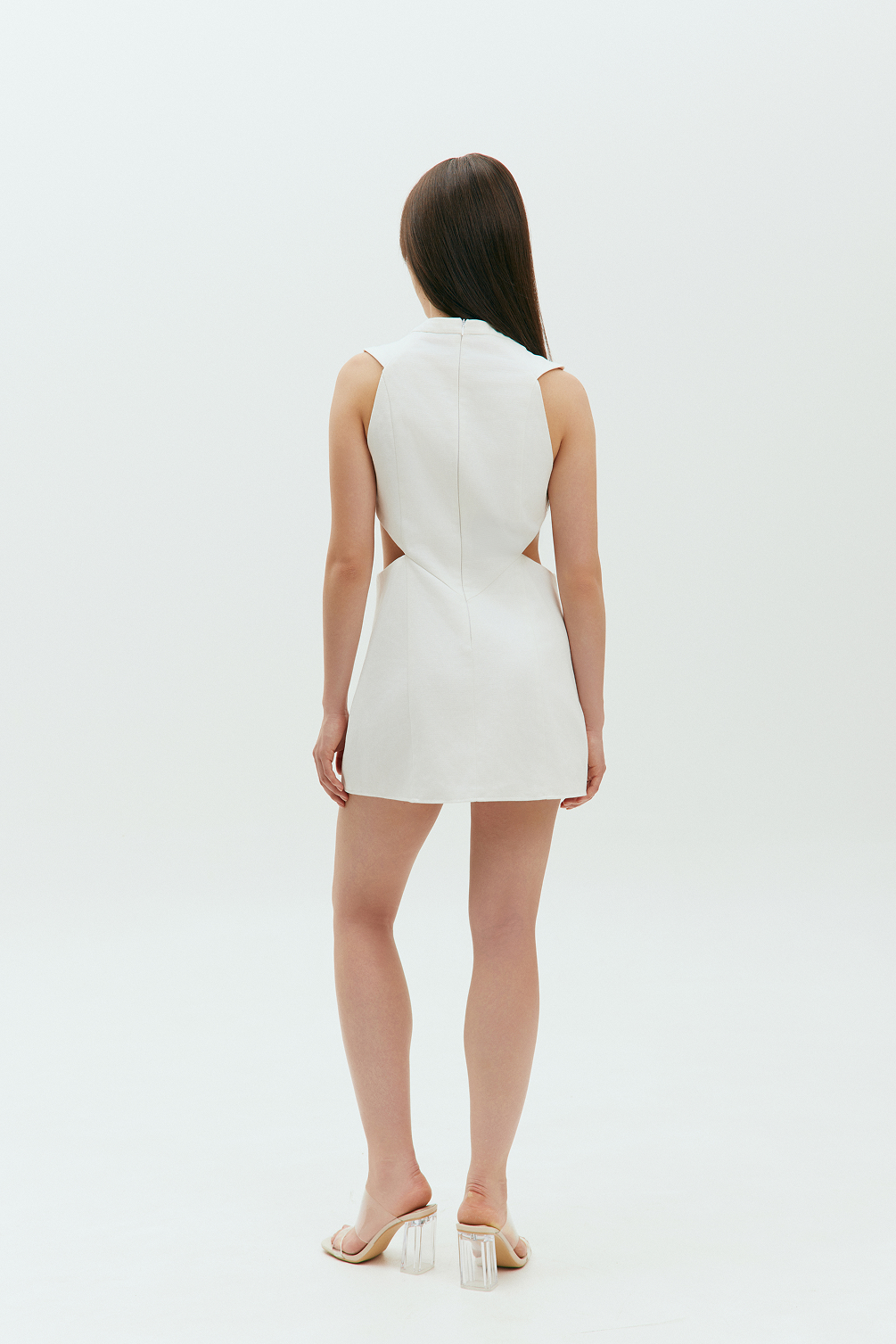 White denim mini dress