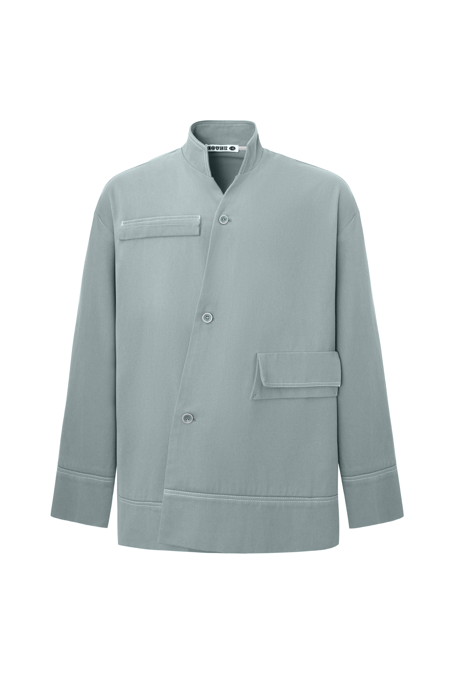 Aura gray-blue denim shirt