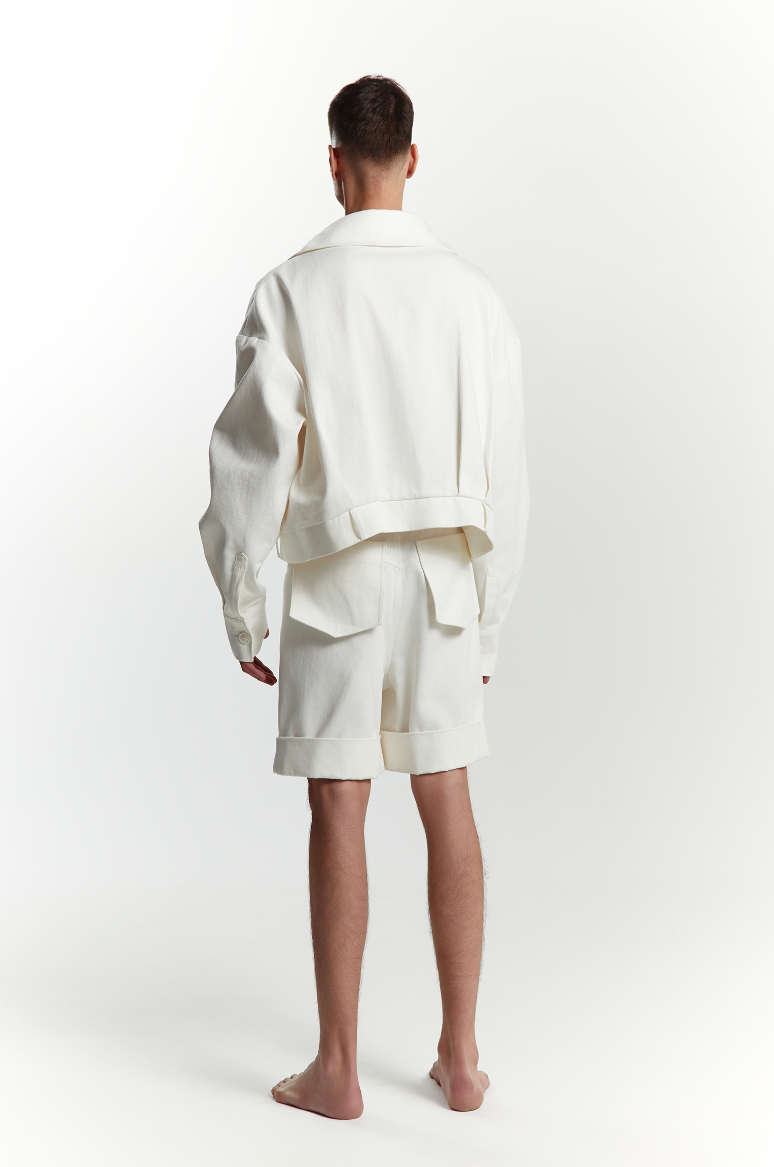  Milky monologue denim shorts for him